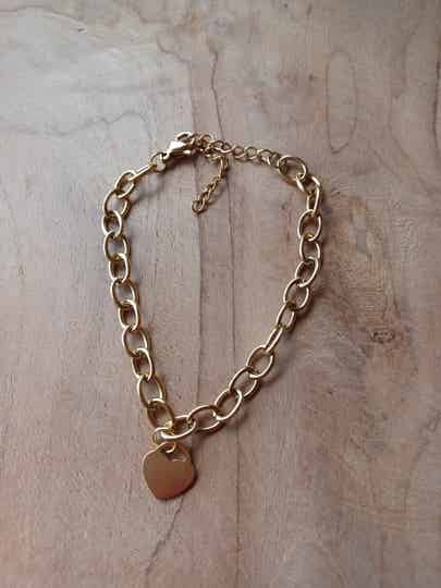 Armband – Edelstahl – Charm – 1 Herz – goldfarben