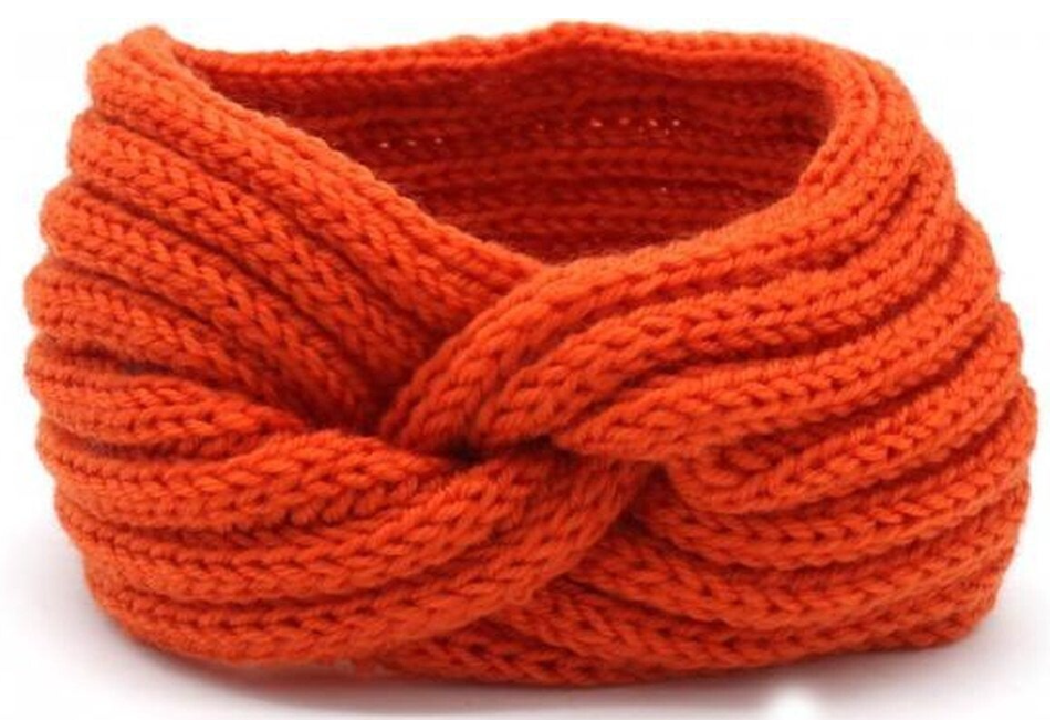 Warmes gestricktes Stirnband – Ohrenwärmer – Orange