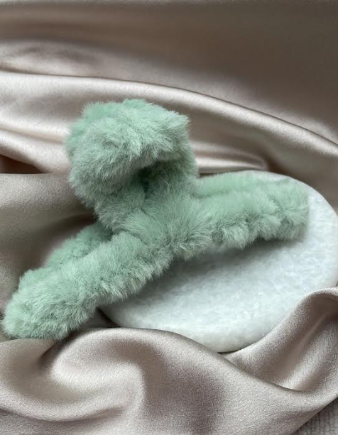 Fluffy Haarklem Groen 12,5cm