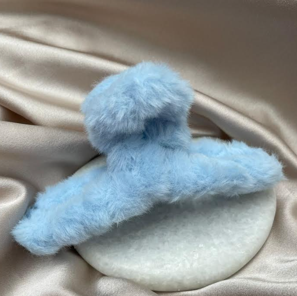 Fluffy Haarklem Blauw 12,5cm