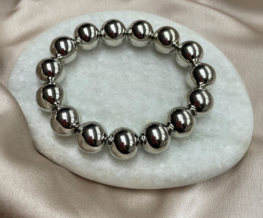 Armband Oversized Beads Zilverkleurig