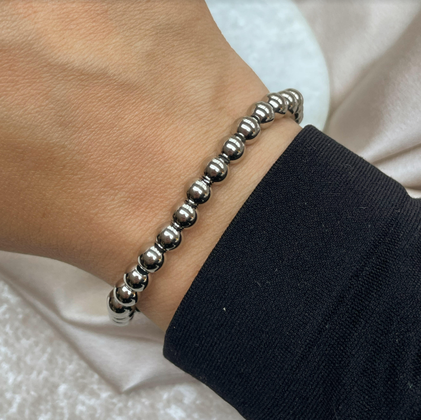 Armband Stainless Steel Bolletjes 6mm