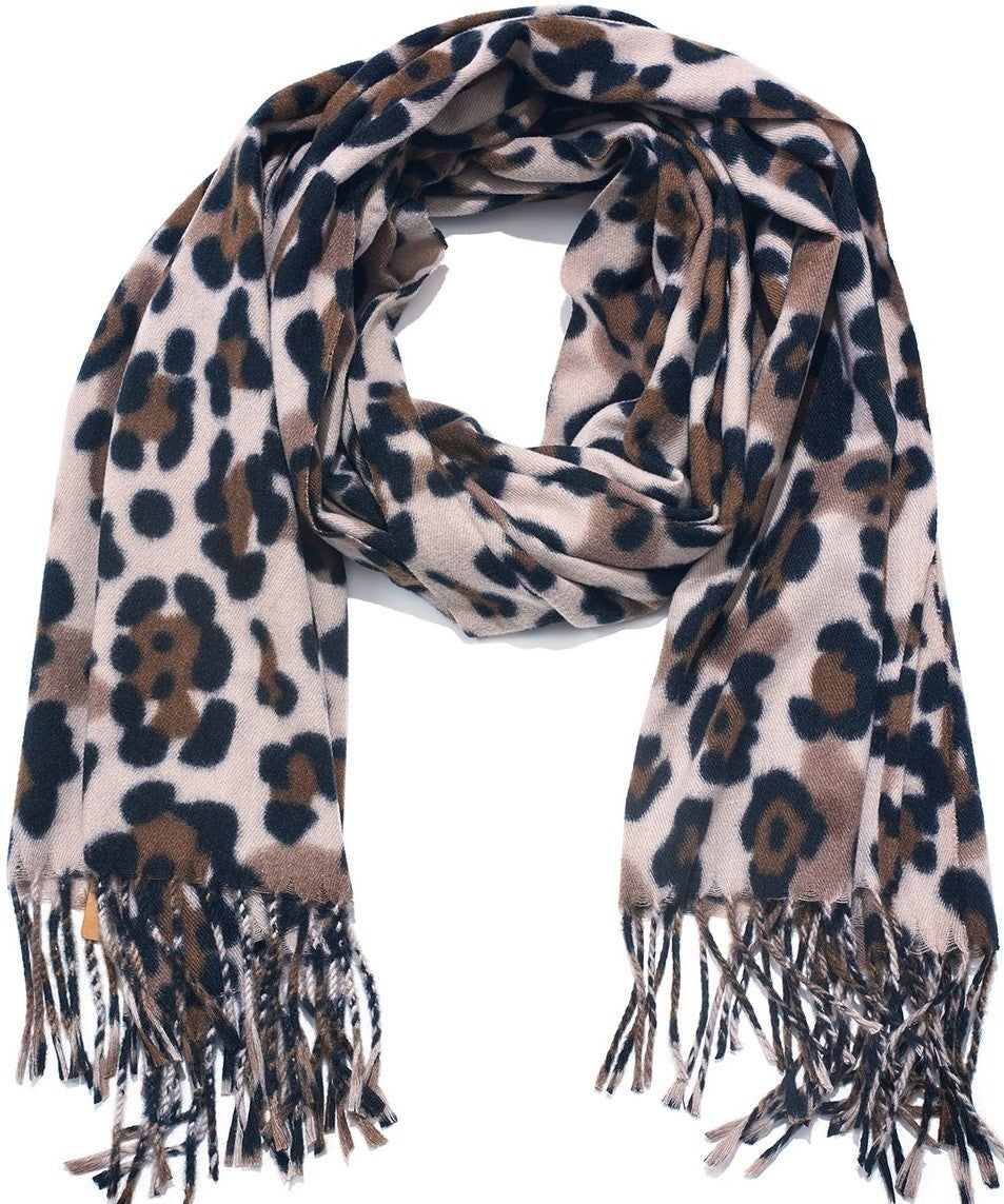 Sjaal Leopard 180x70 cm Bruin/Zwart