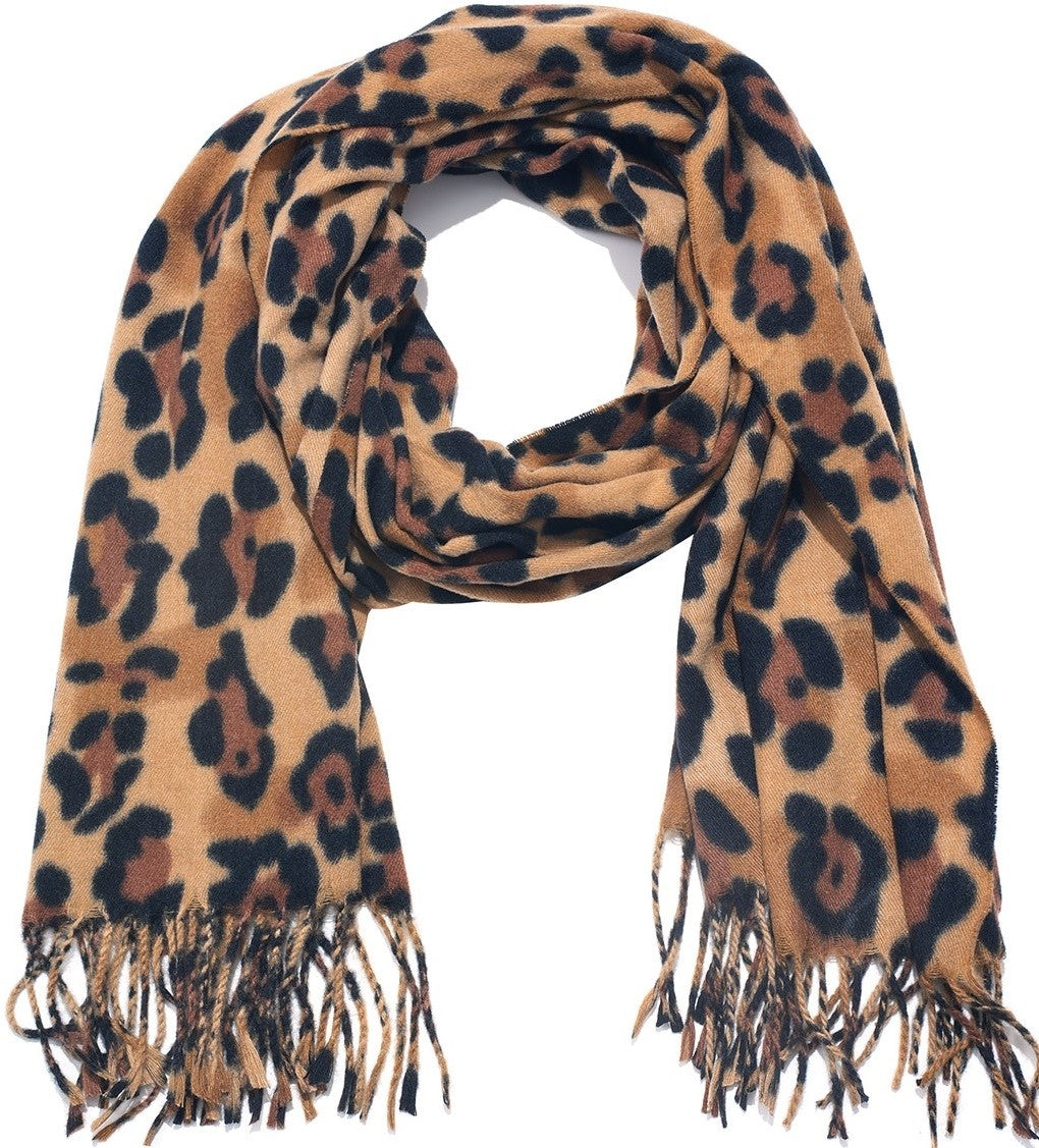 Sjaal Leopard 180x70 cm Bruin/Zwart